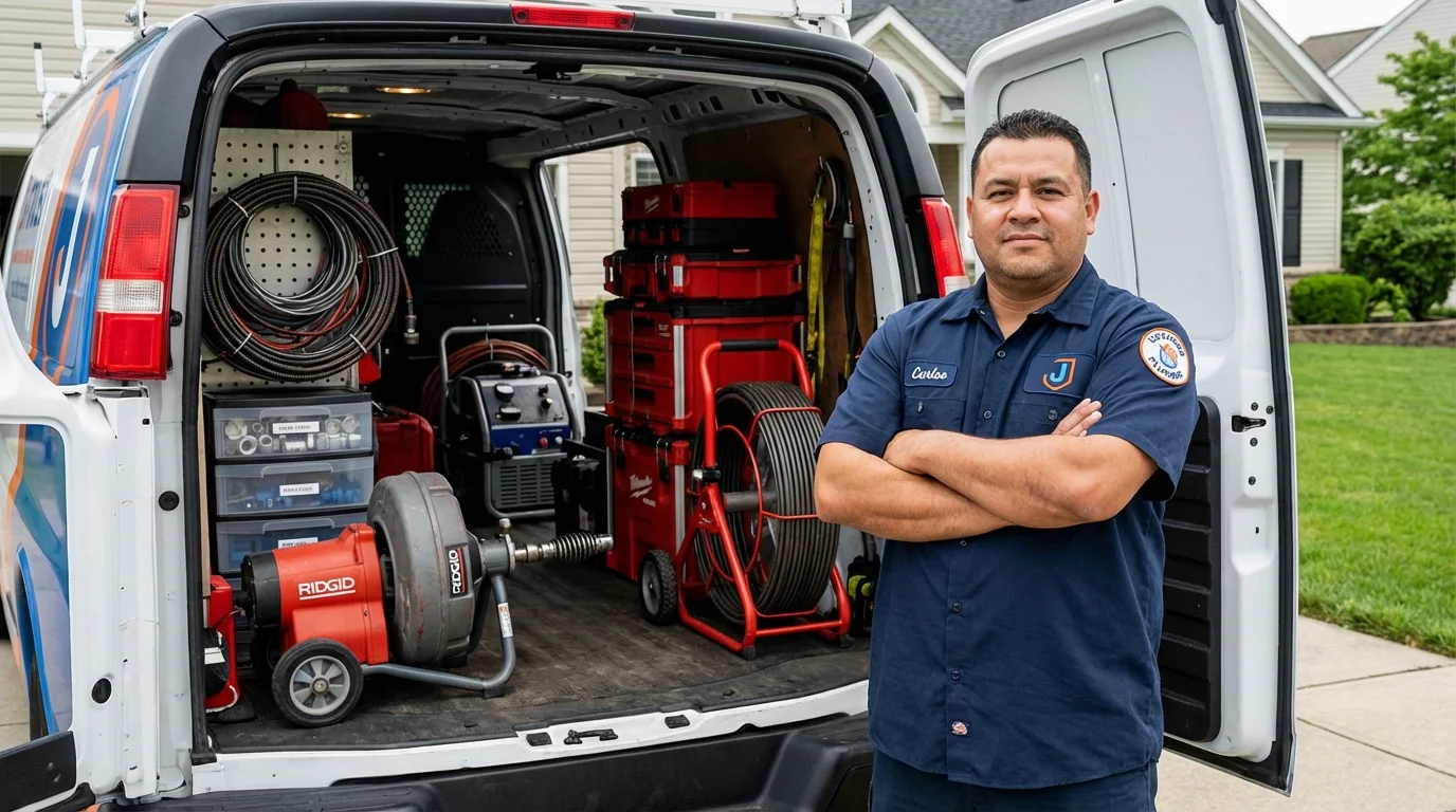 Professional drain cleaning equipment and Johns Plumbing LLC plumber in Keystone Heights