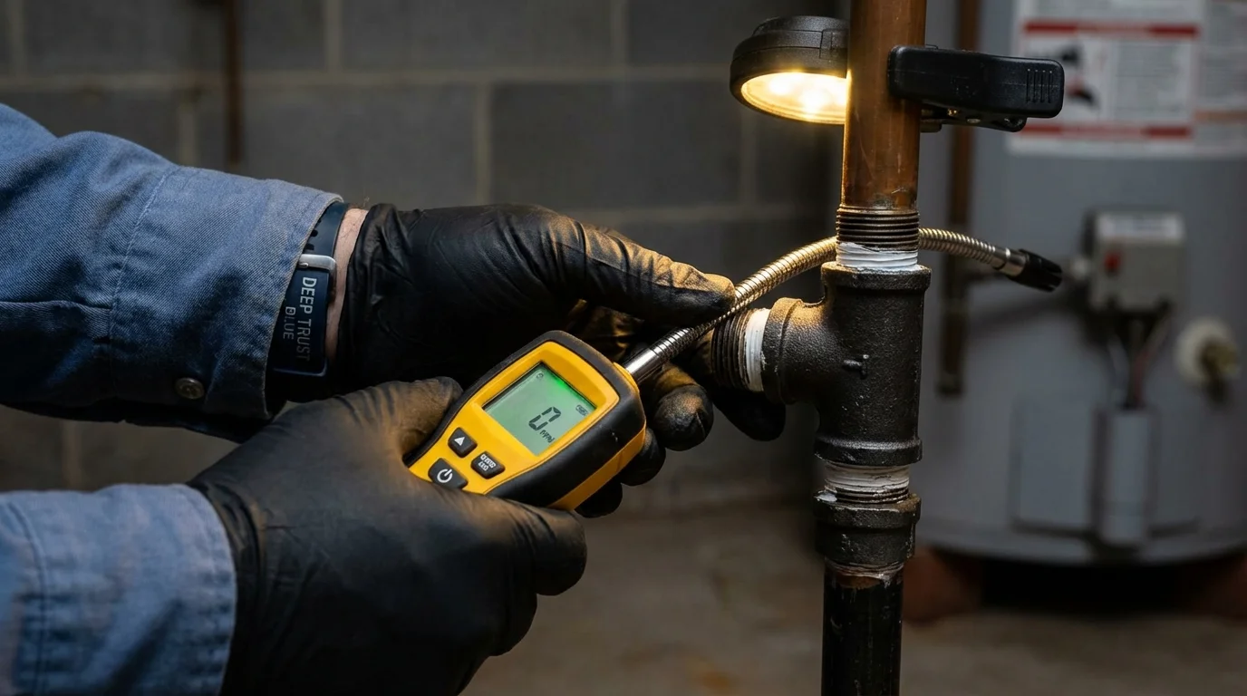 Gas leak detection with electronic sniffer by Johns Plumbing LLC in Keystone Heights