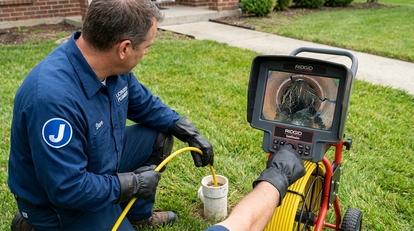 Sewer camera inspection being performed by Johns Plumbing LLC in Keystone Heights