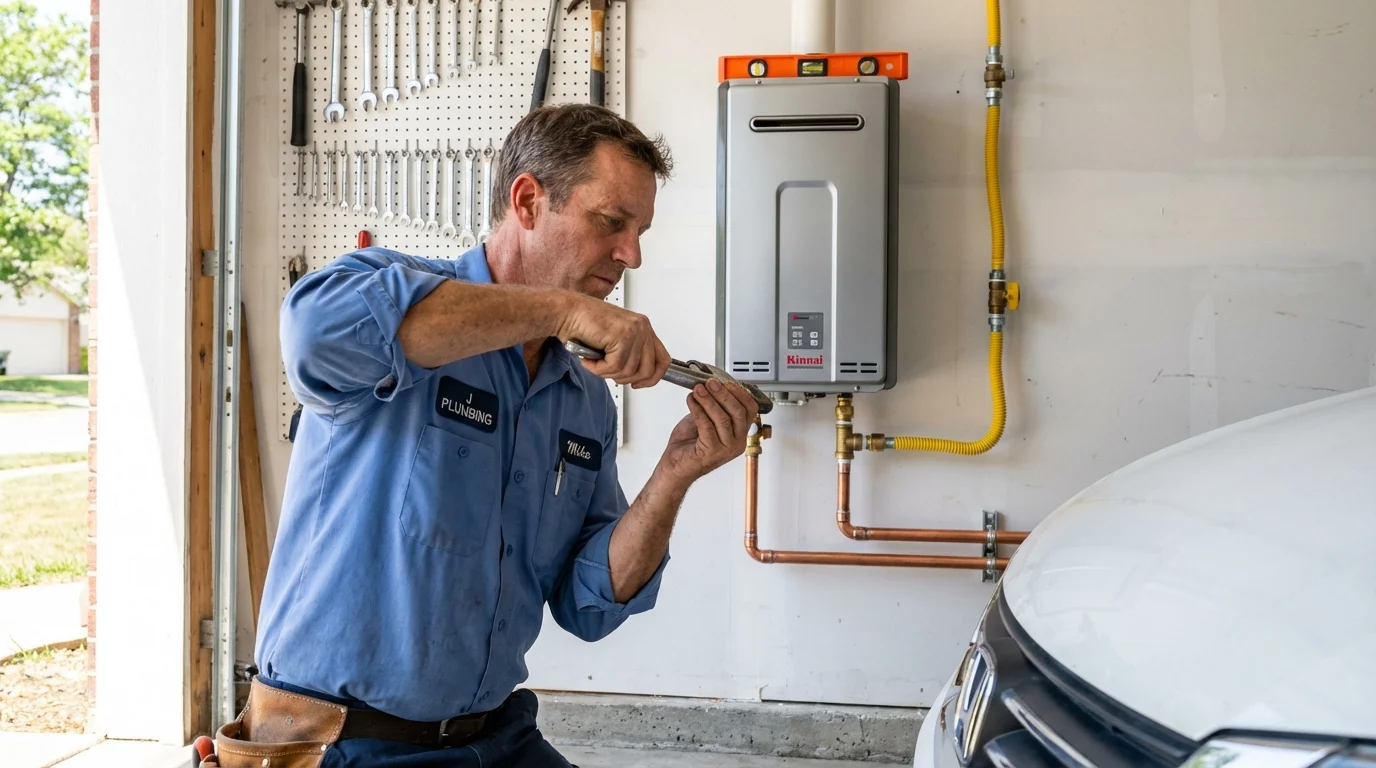 Tankless water heater installation by a Johns Plumbing LLC plumber in Keystone Heights